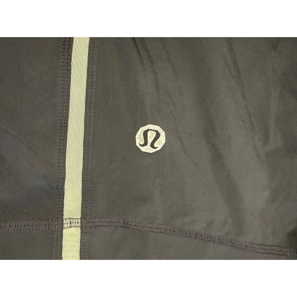 Lululemon Mens Athletic Training Shorts Charcoal Grey Mesh Stripe Size 34